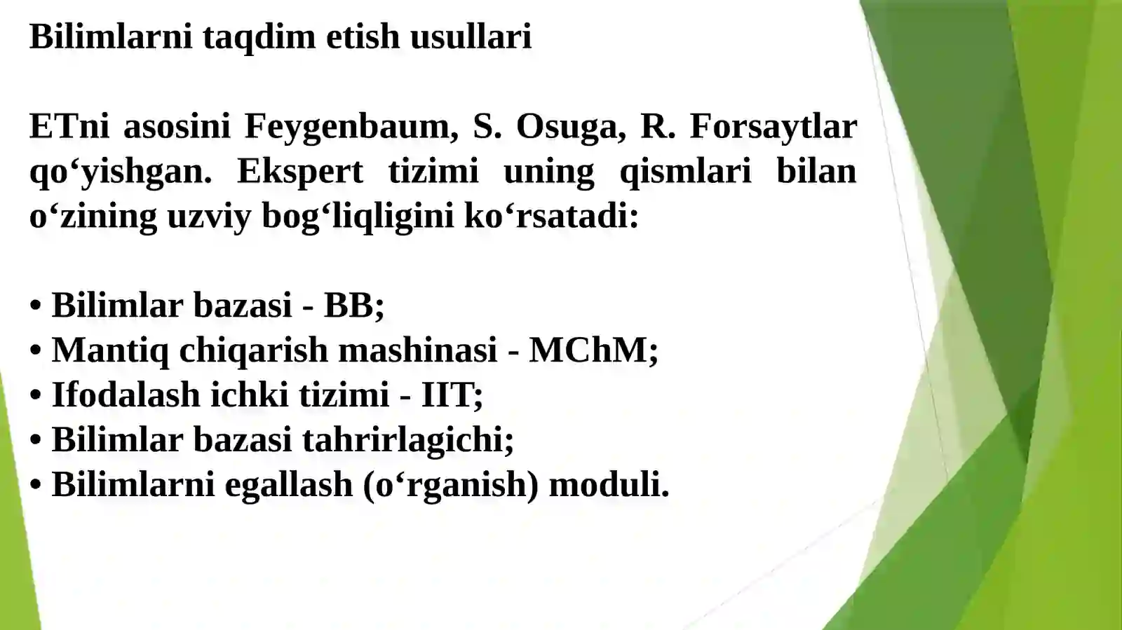 EKSPERT TIZIMLARI TARKIBI 2