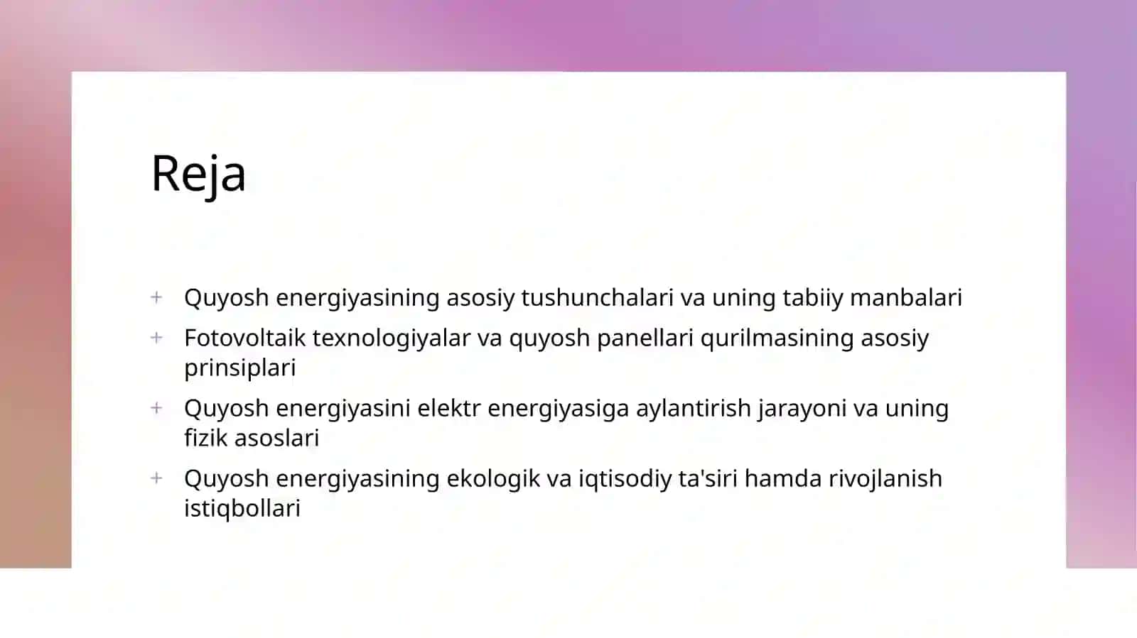 QUYOSH ENERGIYASINI FOTOELEKTRIK ENERGIYAGA O'ZGARTIRISHNING NAZARIY ASOSLARI 2