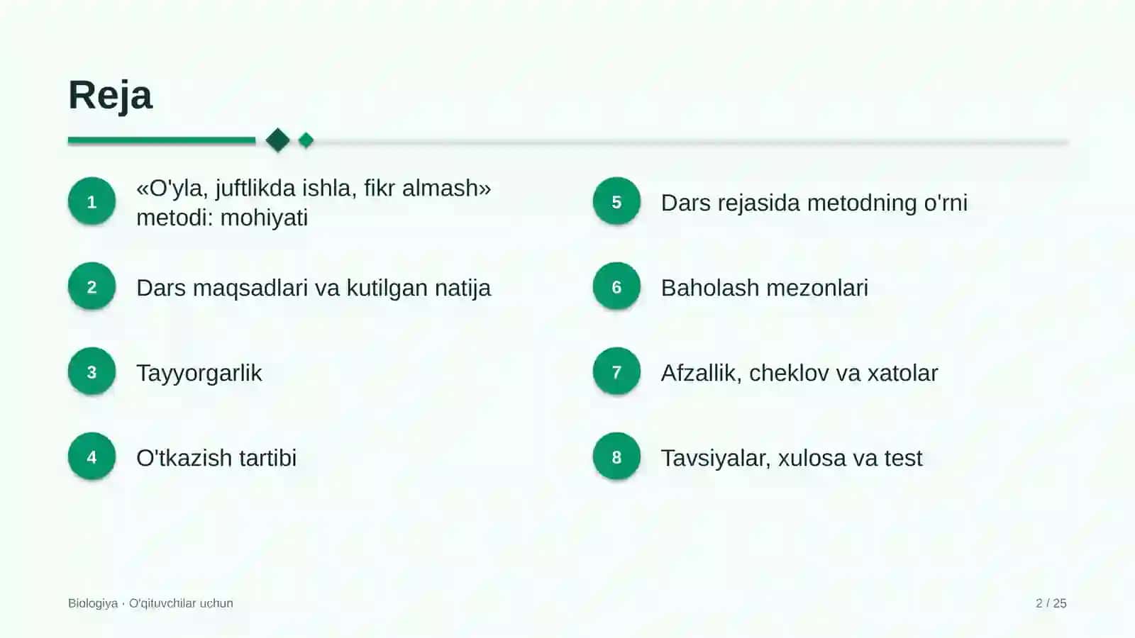 biologiya darslarida o'yla juftlikda ishla fikr almash metodidan foydalanish 8884 2