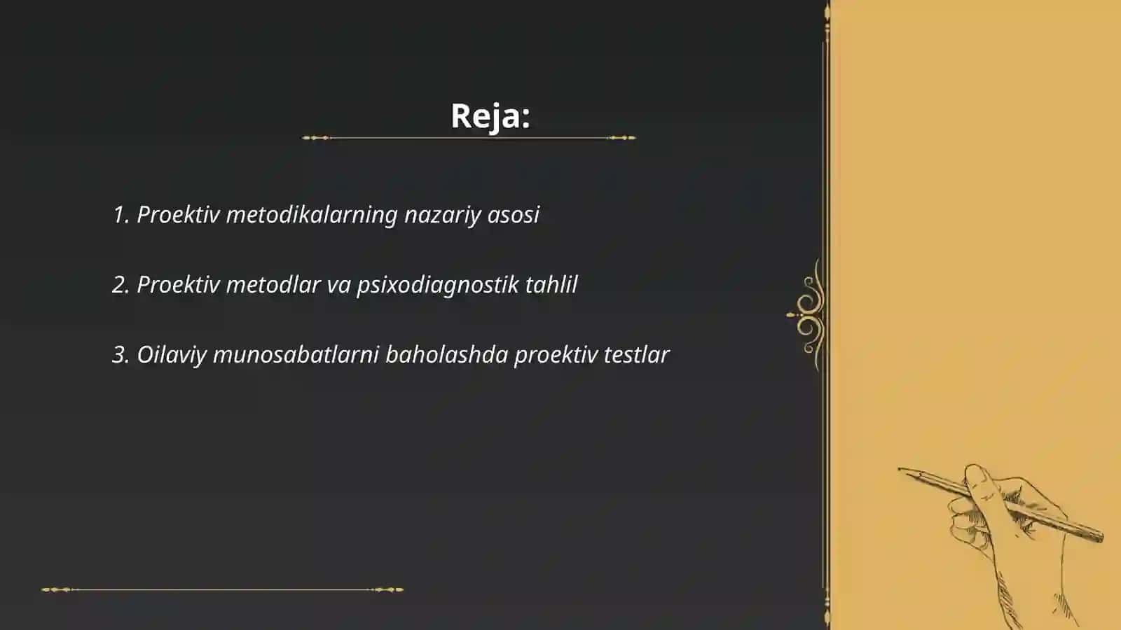 Oila psixodiagnostikasida proektiv metodikalarning o‘rni 2