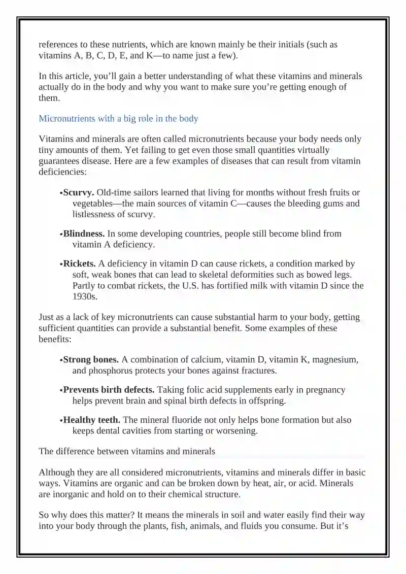 Vitamins and Minerals 2