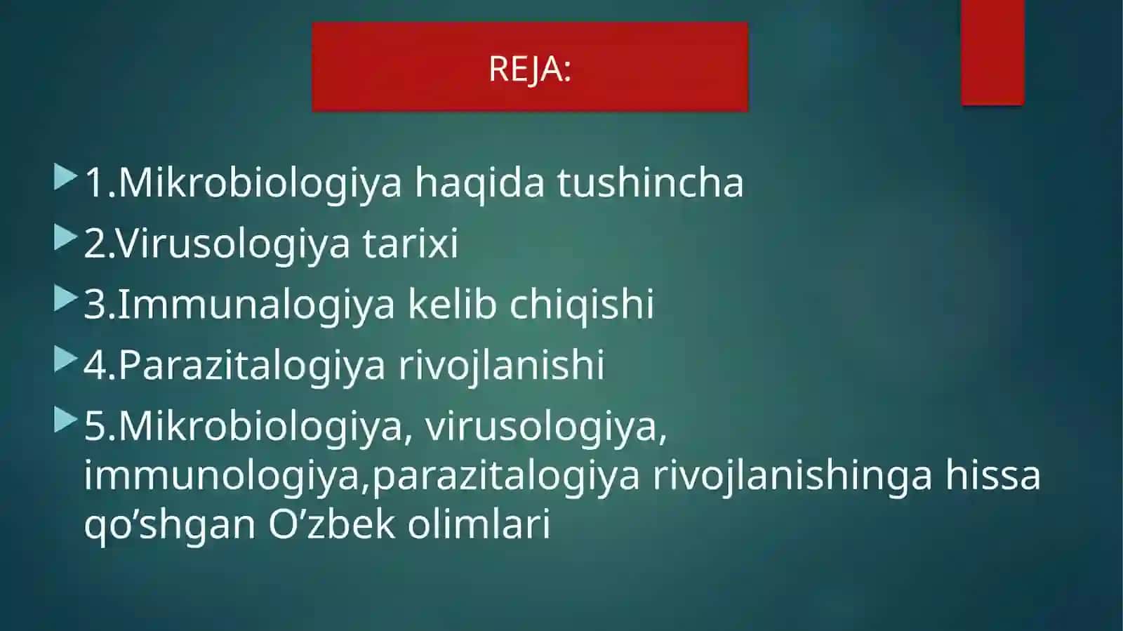 Mikrobiologiya,virusologiya,immunologiya,parazitologiya modulining rivojlanishiga hissa qo’shgan O’zbekistonlik yetakchi olimlar 2