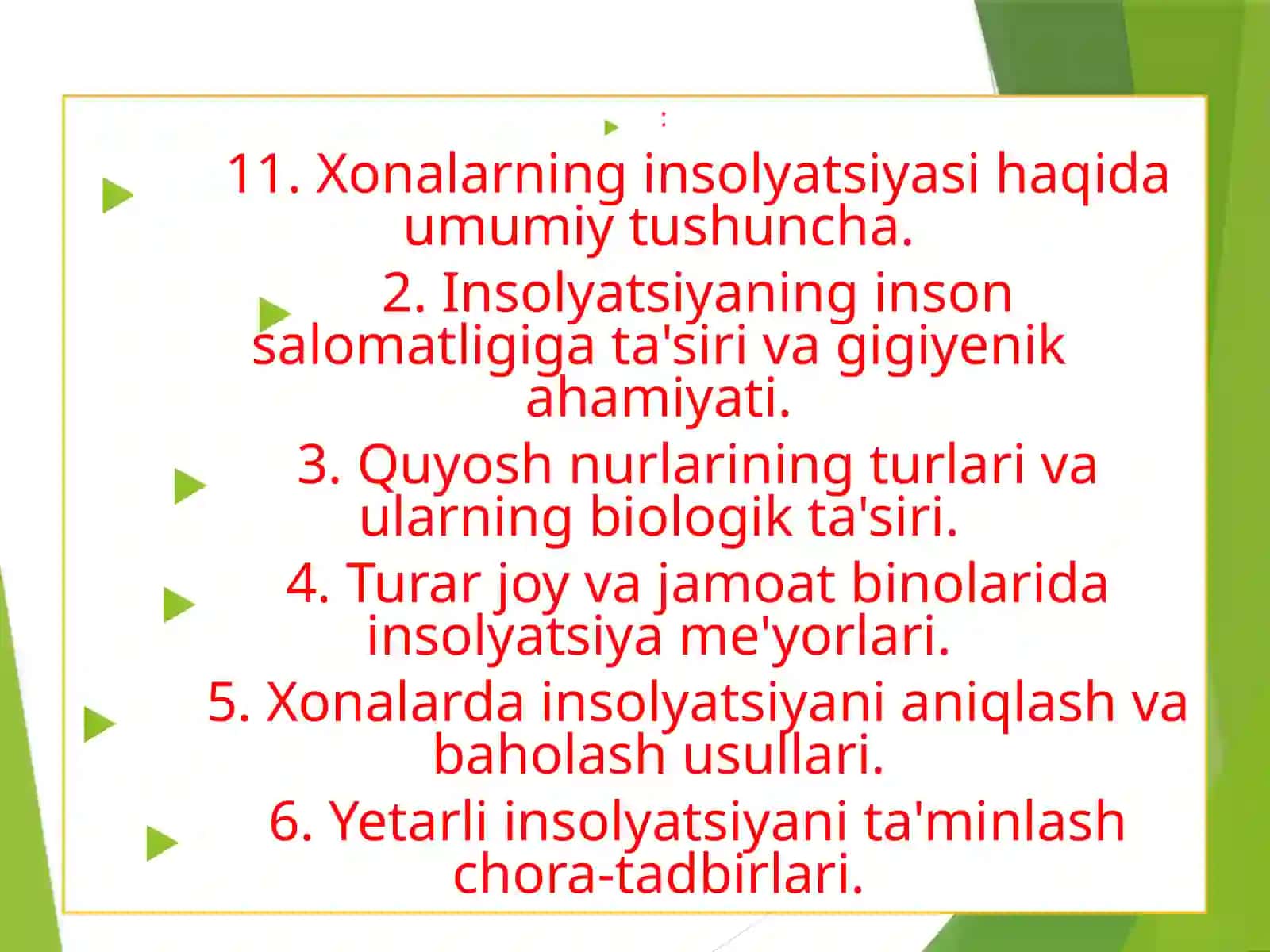 Xonalarning insolyatsiyasi haqida tushuncha 2