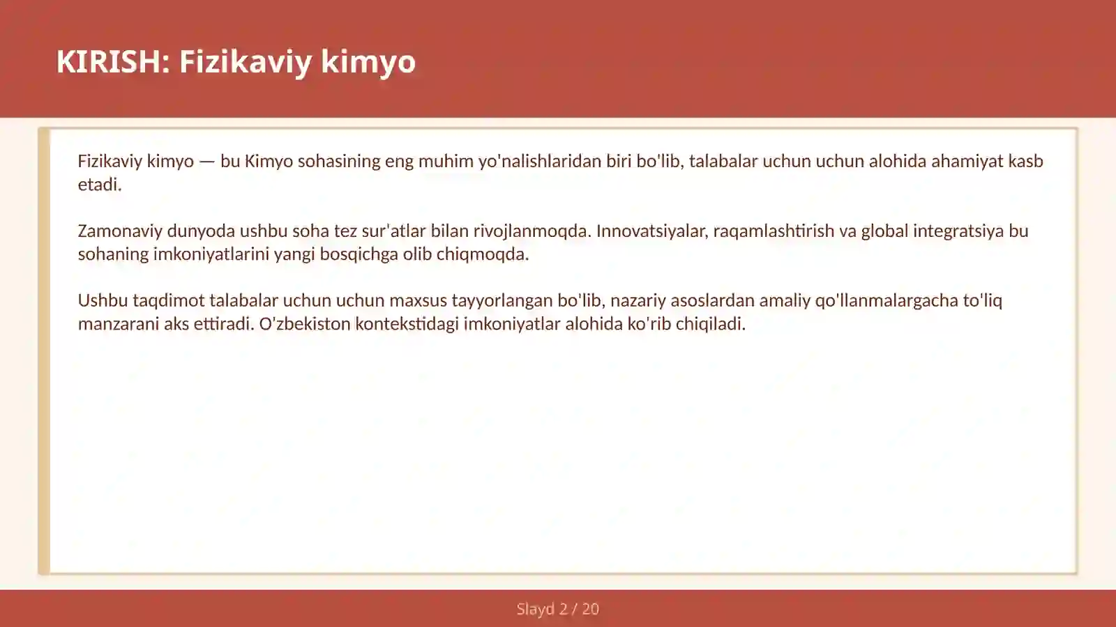 Fizikaviy kimyo 2