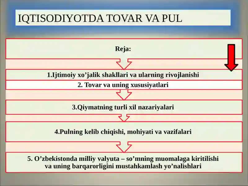 IQTISODIYOTDA TOVAR VA PUL 2
