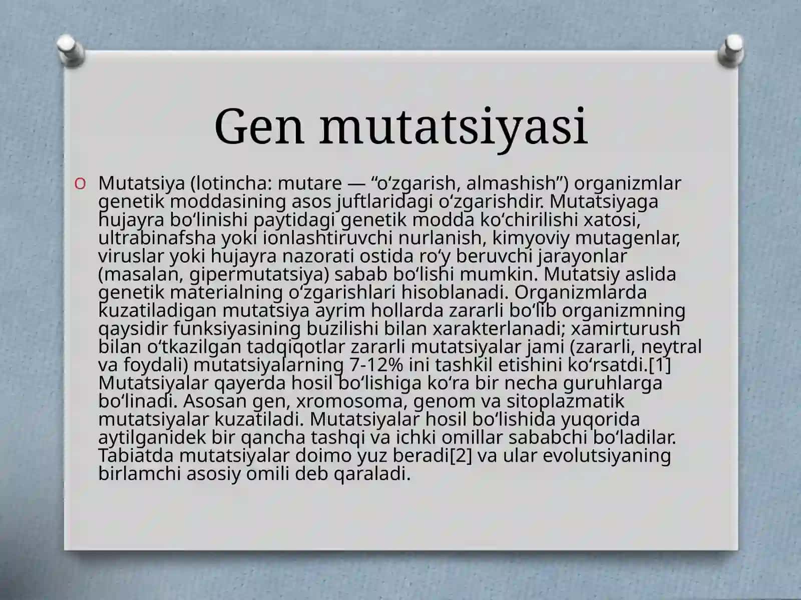 Genetik Mutatsiyalar 2