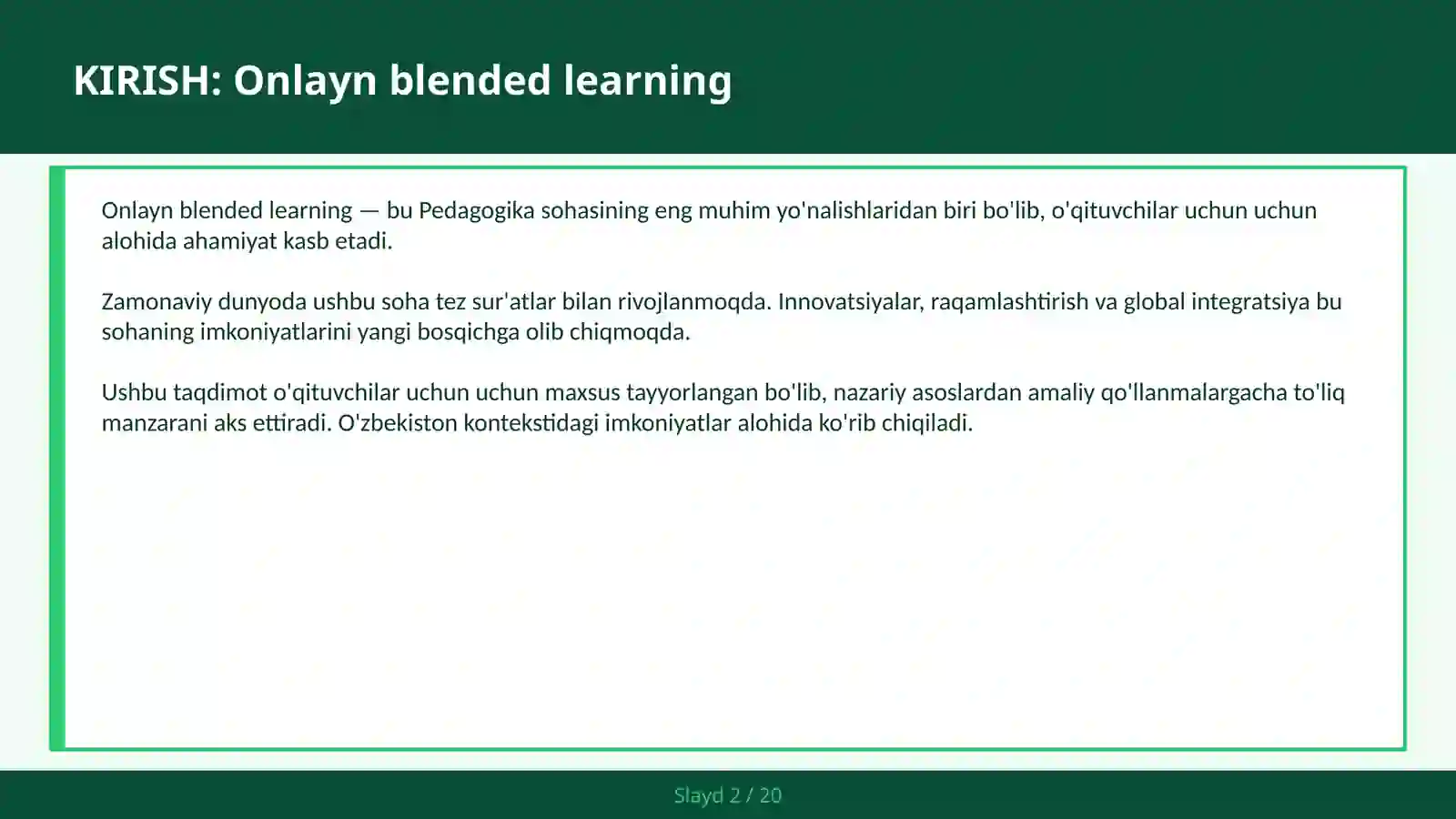 Onlayn blended learning 2
