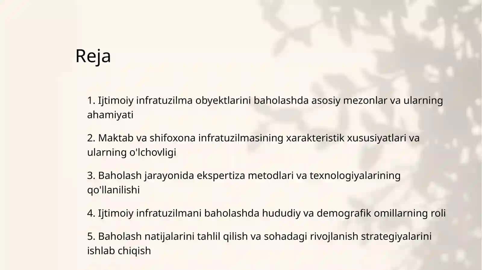 IJTIMOIY INFRATUZILMA OBYEKTLARINI (MAKTAB, SHIFOXONAGA VA BOSHQALAR) BAHOLASHNING O'ZIGA XOS XUSUSIYATLARI 2