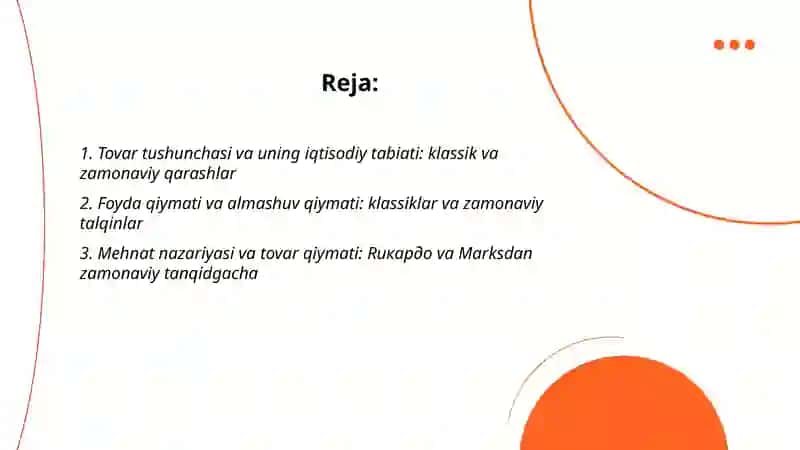 Tovar va pulning iqtisodiy tabiati: klassik va zamonaviy qarashlar 2