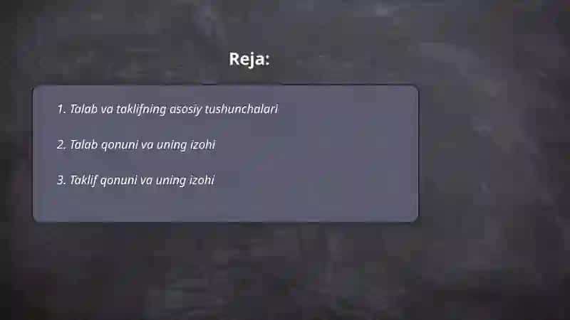 Bozor iqtisodiyotida talab va taklif 2