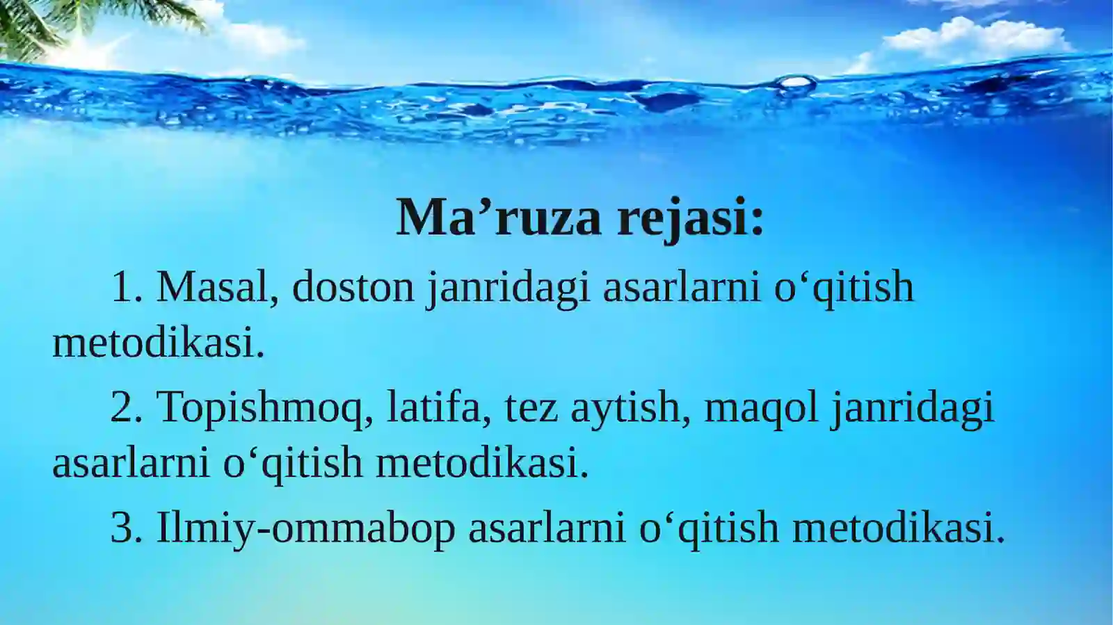 Masal, doston, topishmoq, tez aytish, maqol janridagi asarlarni hamda ilmiy-ommabop asarlarni o‘qitish metodikasi 2