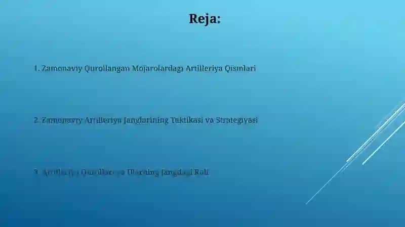 Zamonaviy qurolli toʻqnashuvlarda artilleriya boʻlinmalari 2