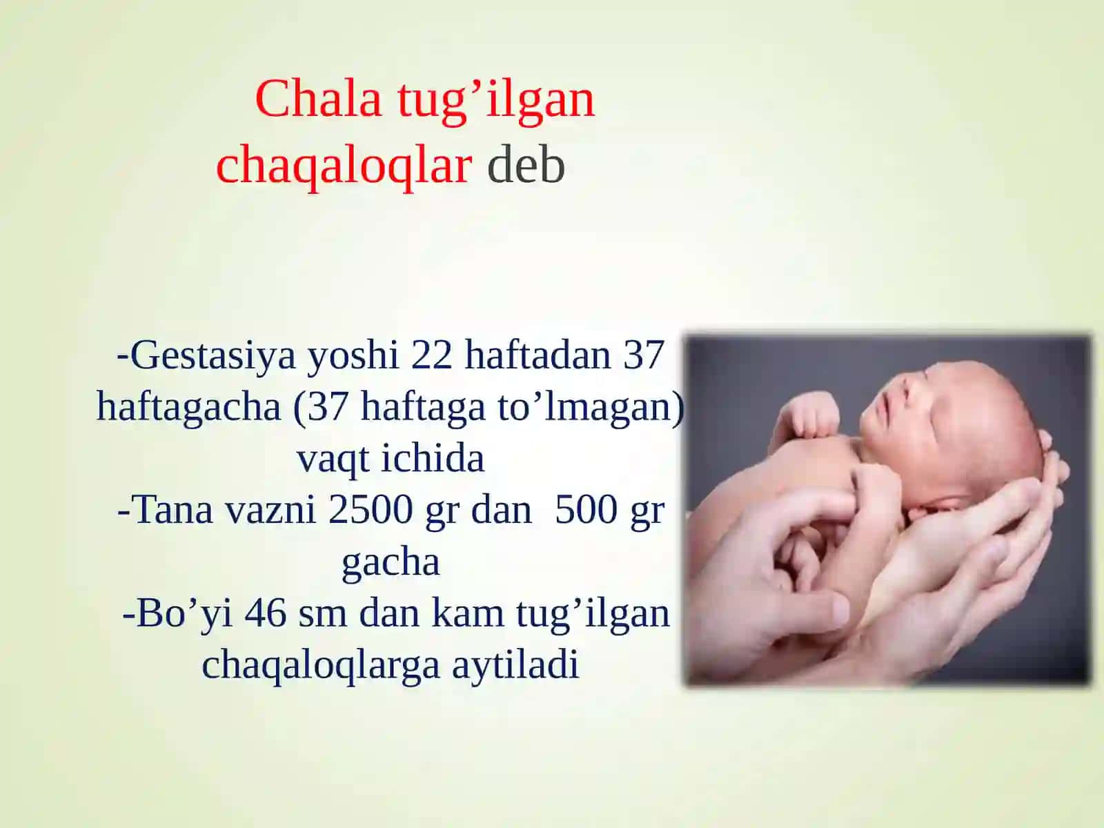 Chala tug’ilgan chaqaloqlar 2