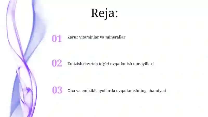 Onalar va emizikli ayollarda ovqatlanish 2