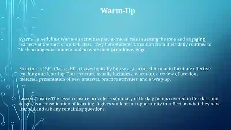 Structure Of Efl Classes 2