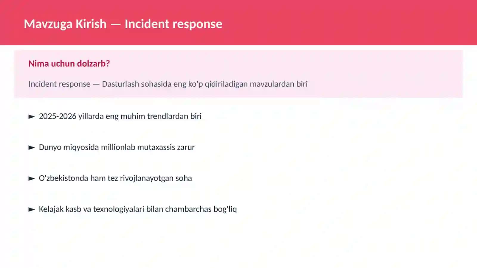 Incident response 2