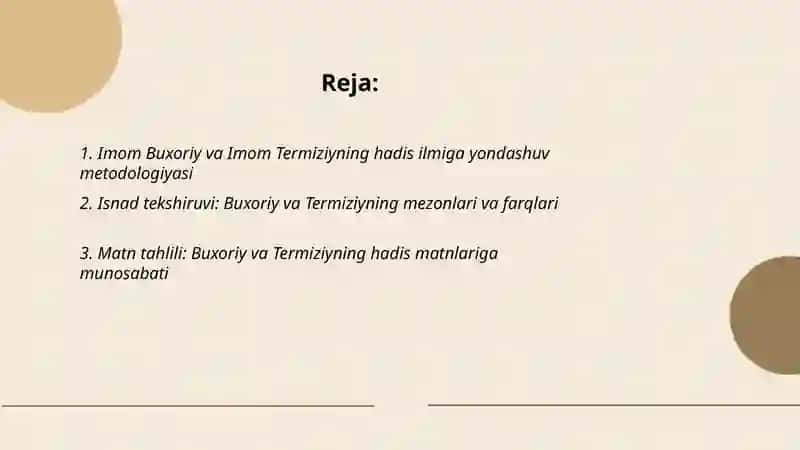 Imom Buxoriy va Imom Termiziyning hadis ilmiga qoʻshgan hissalarini qiyosiy tahlili 2