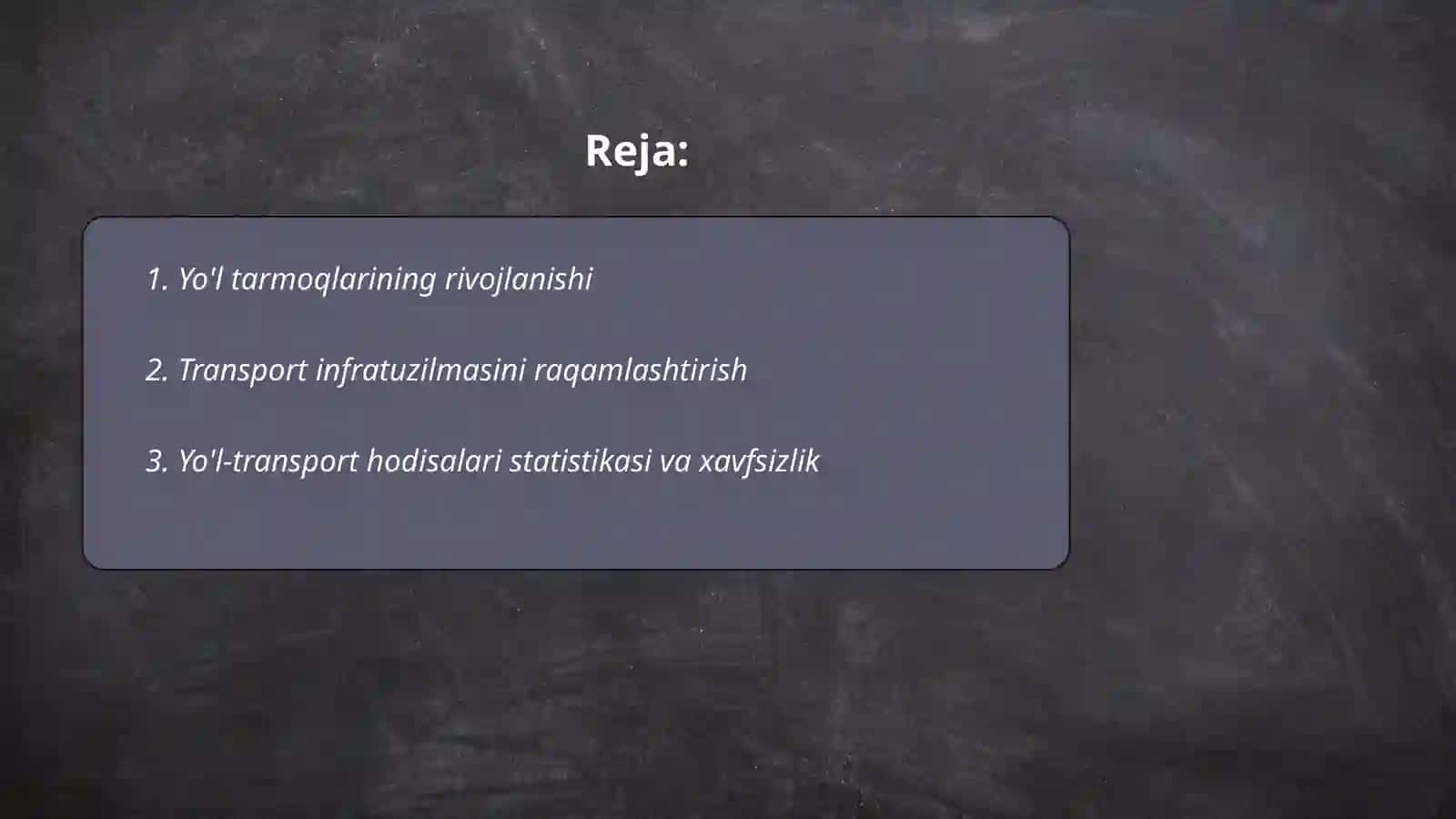 Yo'l tarmoqlarining rivojlanishi 2