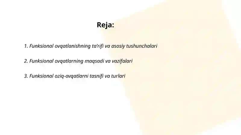 Funksional ovqatlanish toʻgʻrisida umumiy tushuncha 2