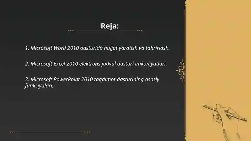MS Office 2010 dasturlar paketi 2