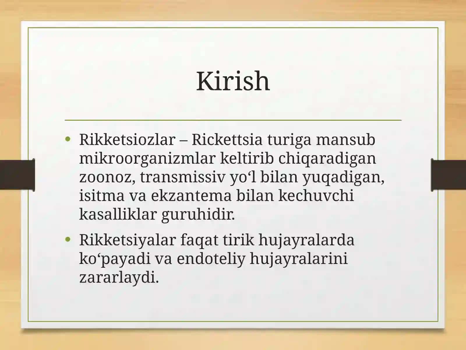 RIKKETSIOZLAR 2