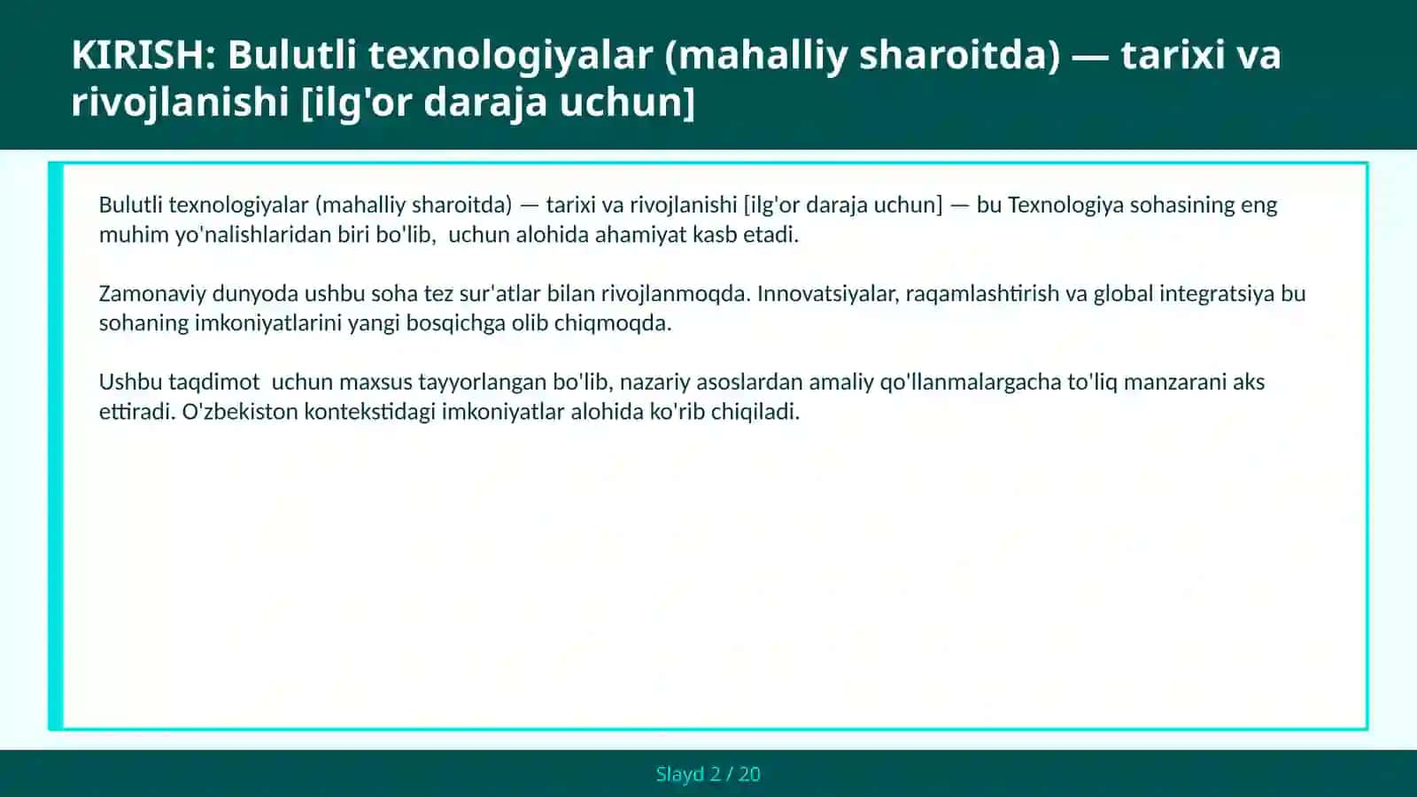 Bulutli texnologiyalar (mahalliy sharoitda) — tarixi va rivojlanishi [ilg'or daraja uchun] 2