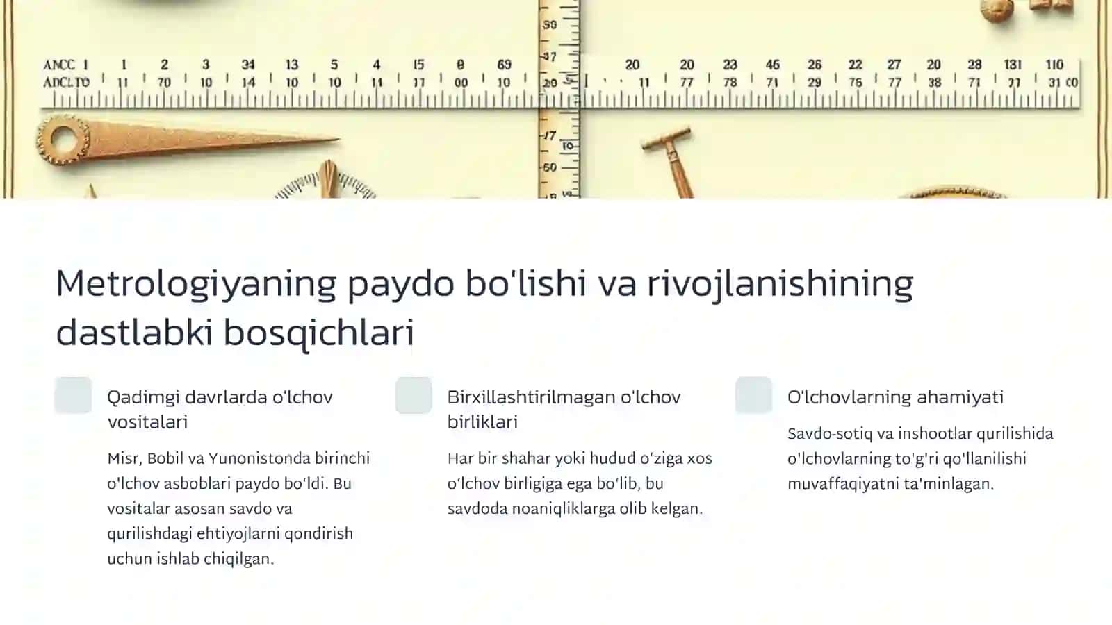 Metrologiya, standartlash va sertifikatsiya fanining rivojlanish tarixi 2
