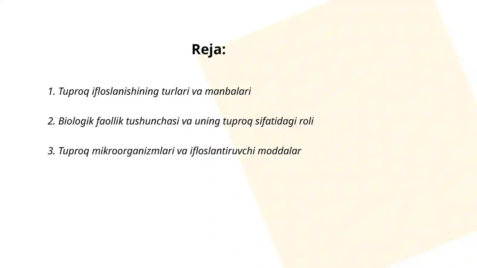 Tuproq qoplami ifloslangan hududlarning biologik faolligini o'rganish va tahlil qilish 2
