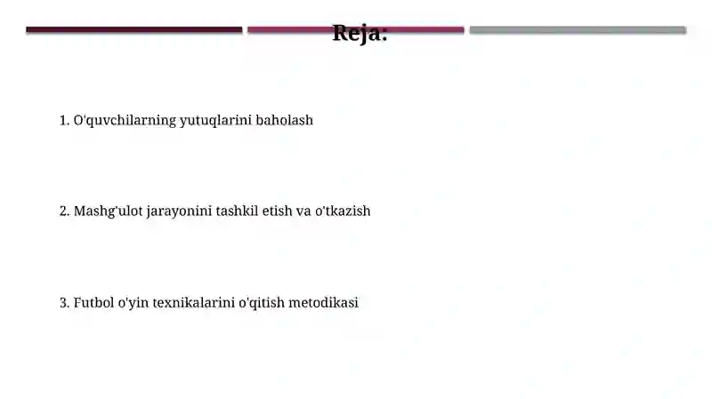 Futbol òyin texnikasiga òrgatish metodikasi 2