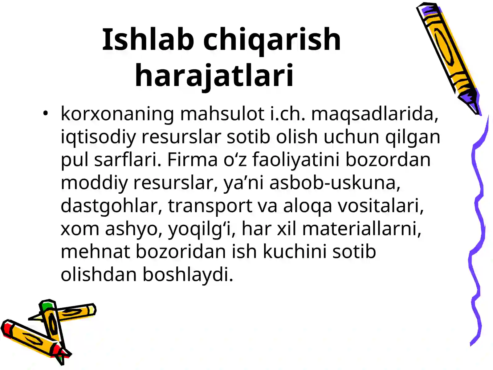Ishlab chiqarish harajatlari 2