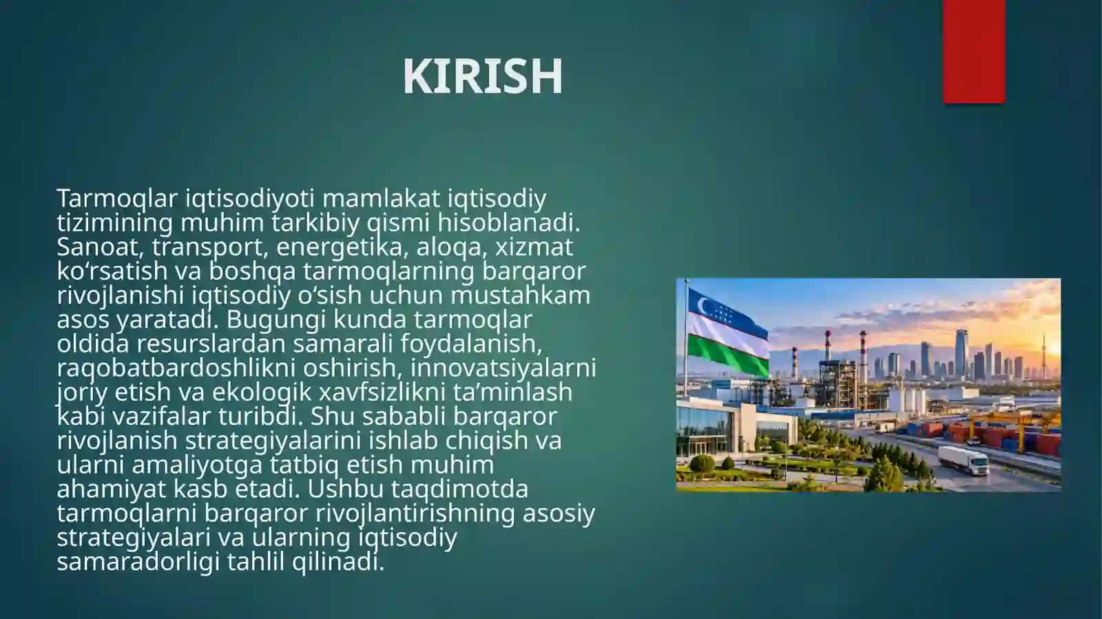 Tarmoqlarni barqaror rivojlantirish uchun amalga oshiriladigan strategiyalarni tahlil qilish. 2