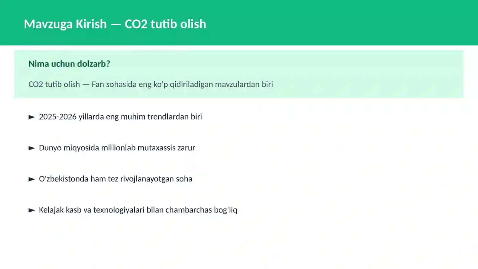 CO2 tutib olish 2