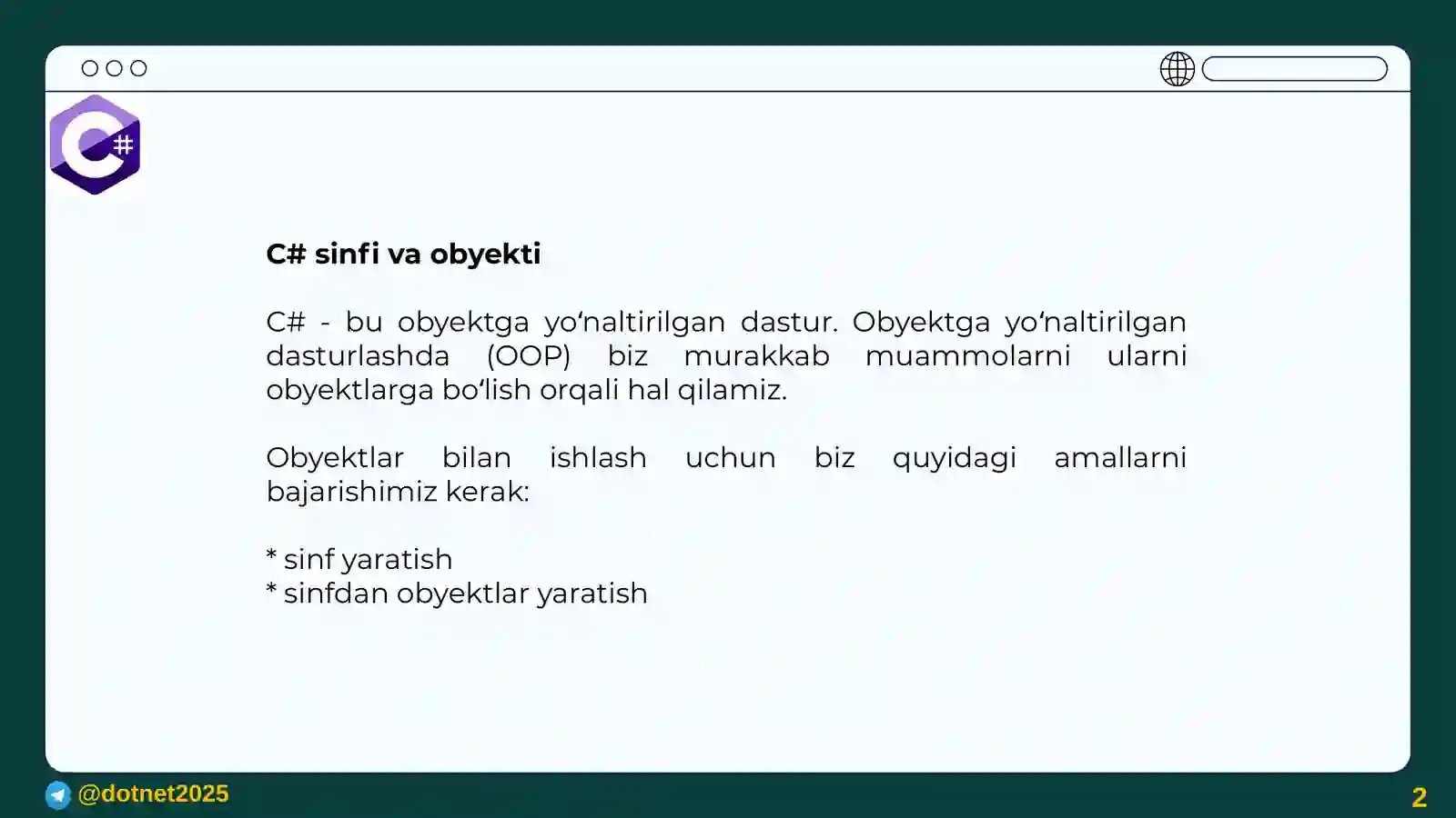 How to create a class and its variables (instance and class variables) 2