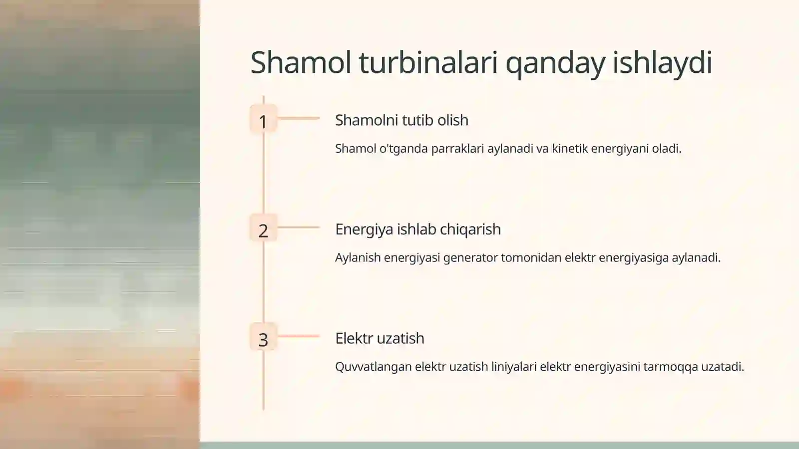 Shamol generatorlarining ishlash prinsipini o'rganish 2