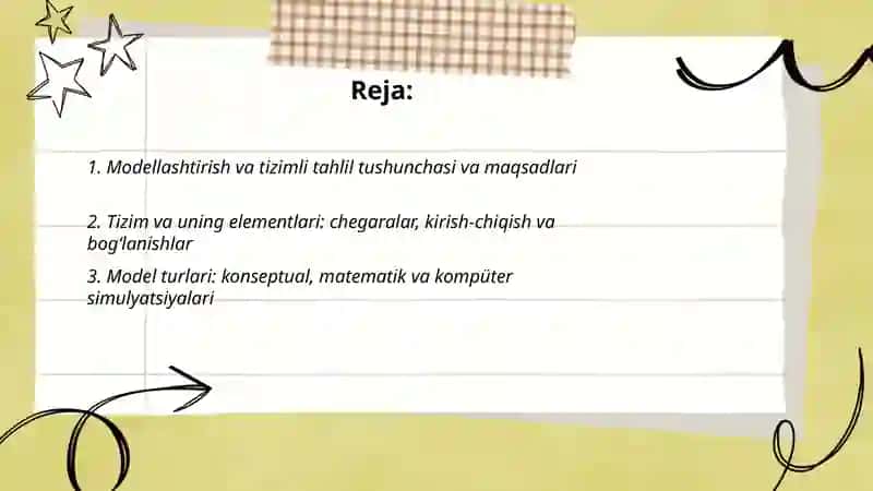 Modellashtirish va tizimli tahlil haqida tushuncha 2