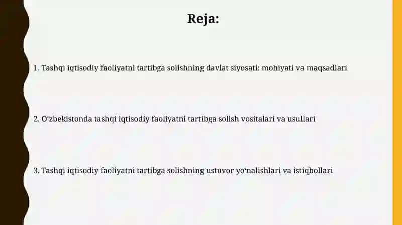 Davlatning tashqi iqtisodiy faoliyatini tartibga solish siyosati 2