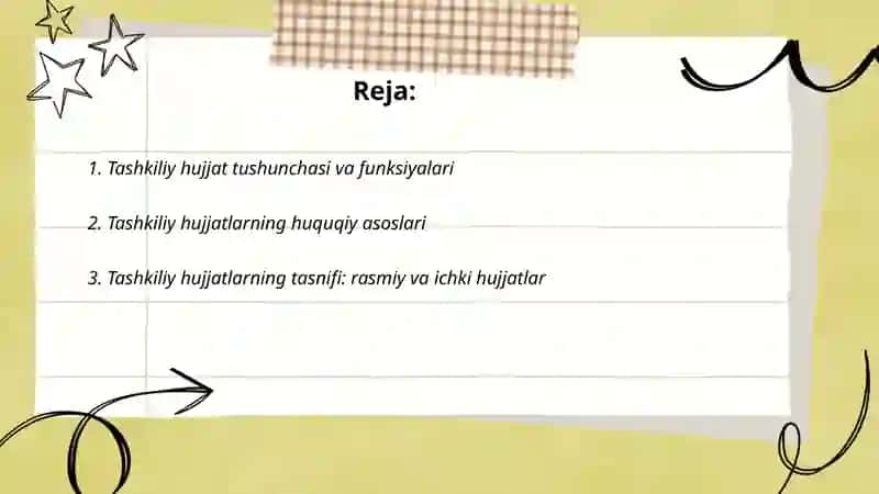 Tashkiliy hujjatlarning xususiyatlari 2