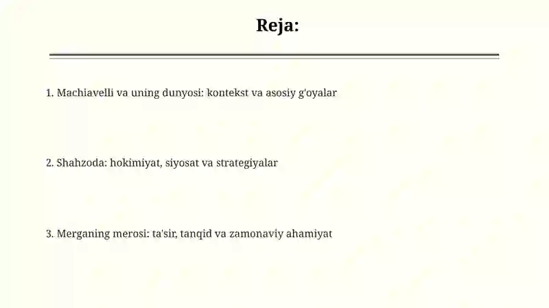 Makiavellining “Xukmdor” asari 2