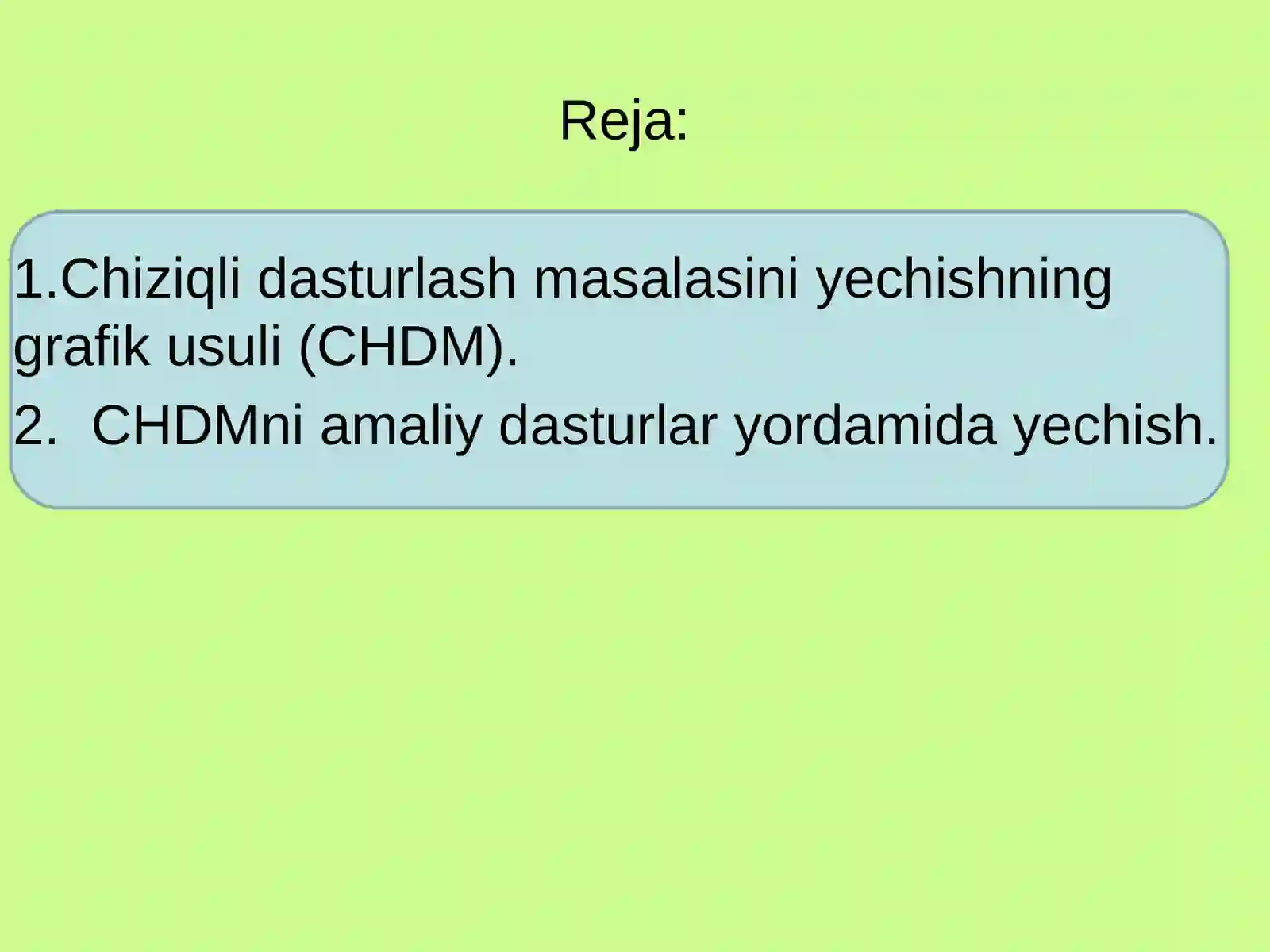 Chiziqli dasturlash masalasi 2