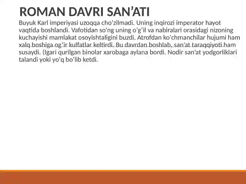 ROMAN DAVRI SAN’ATI 2