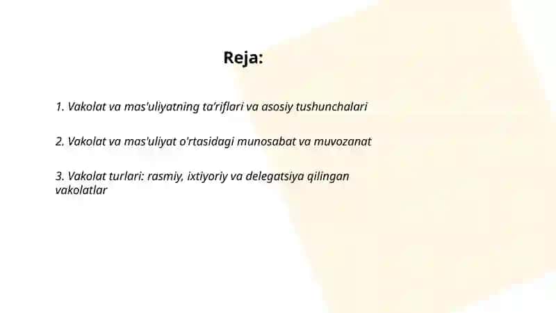 Vakolat va mas'uliyat tushunchalari 2