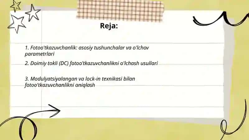 Fotoo'tkazuvchanlikni o'lchash usullari 2
