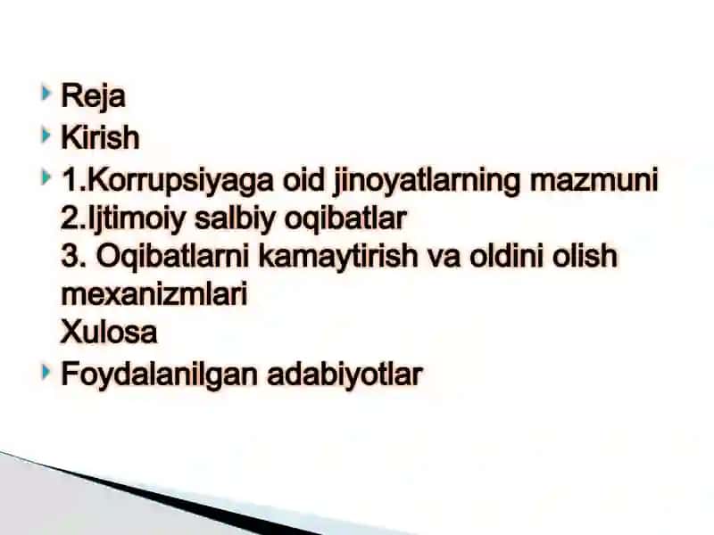 KORRUPSIYAGA OID JINOYATLARNING IJTIMOIY SALBIY OQIBATLAR 2