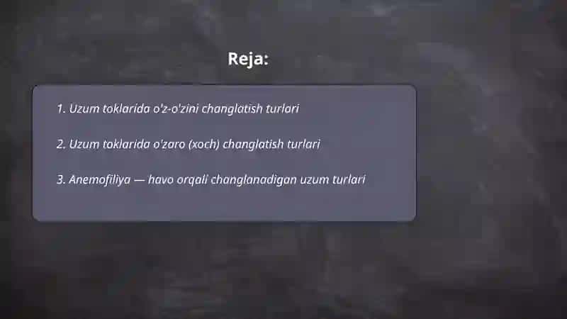 Uzum Tok turlarining tirgovchi xillari 2