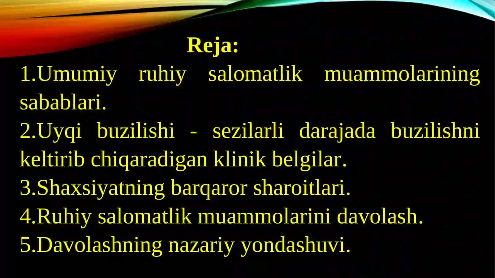 Umumiy ruhiy salomatlik muammolari va ularni davolash 2