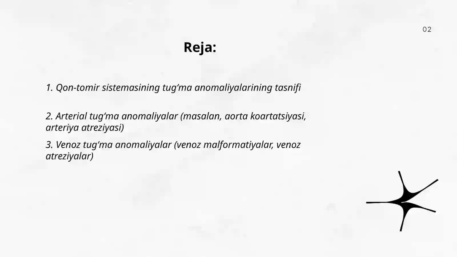 Qon-tomir sistemasi tugʻma rivojlanish nuqsonlari 2