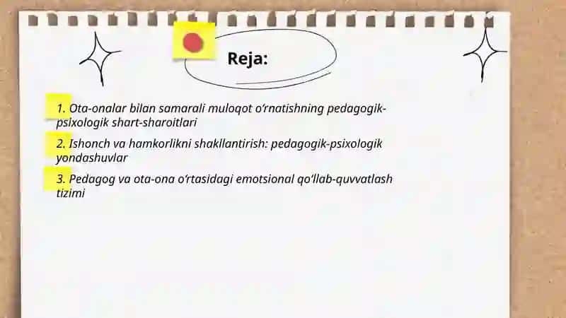 Ota-onalar bilan hamkorlikni yo'lga qo'yishning pedagogik-psixologik shart-sharoitlari 2
