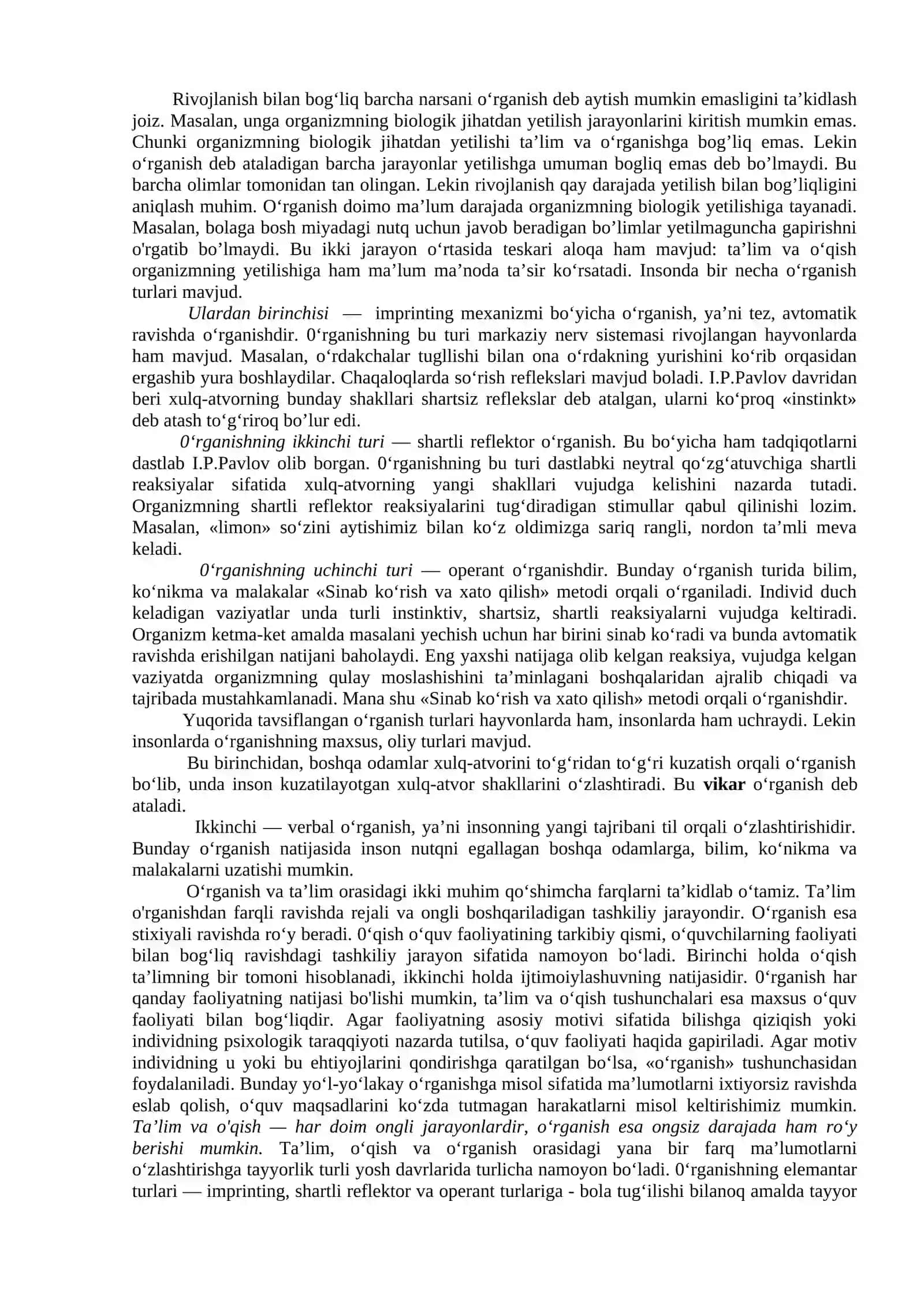 Ta'lim va tarbiya psixologiya 2