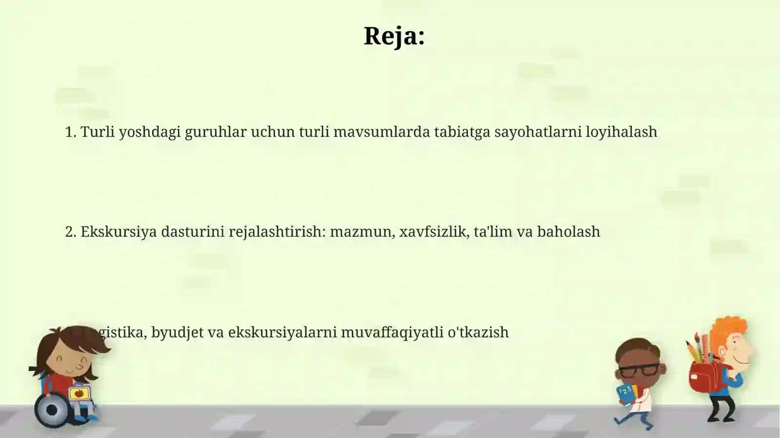 Turli yosh guruhlarida tabiatga ekskursiyani loyihalashtirish 2