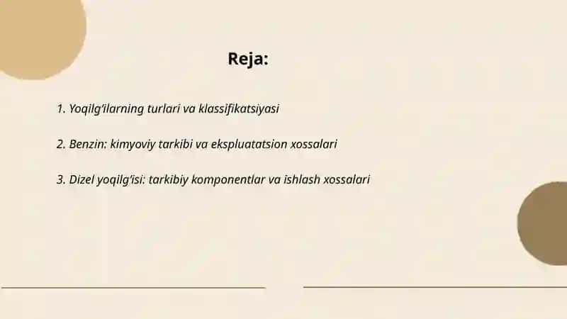 Yoqilg‘ilar asosiy turlarining tarkibi va ekspluatatsion xossalari 2